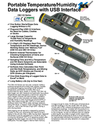 Thumbnail of document Data Sheet - OM-141 Portable Temperature/Humidity Data Loggers w/USB Interface